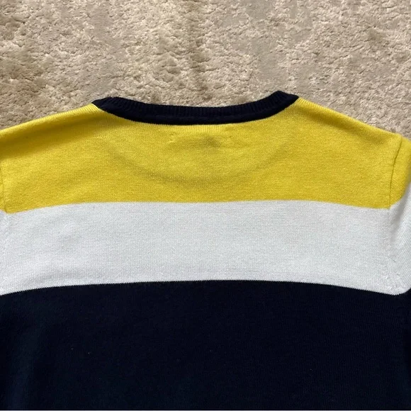 Ralph Lauren Chaps Striped Knit 3/4 Sleeve Rainbow Pullover Sweater Size Medium - Picture 9 of 10